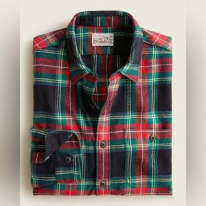 NWT J. Crew Midweight Flannel Workshirt / Medium / Red Plaid